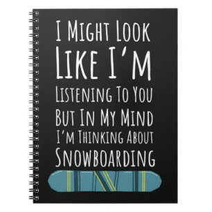 Carnet Cadeaux drôles de snowboard pour lui Humour de sno