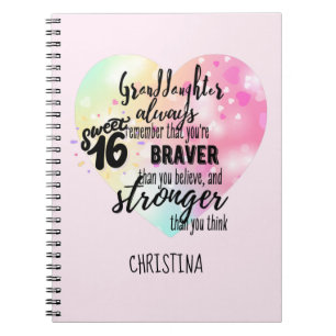 Carnet Cadeaux GRANDAUGHTER personnalisés   Citations mig