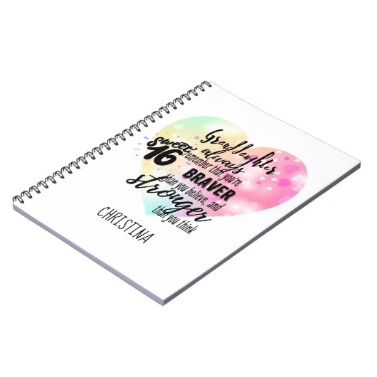 Carnet Cadeaux GRANDAUGHTER personnalisés | Citations mig (Côté gauche)