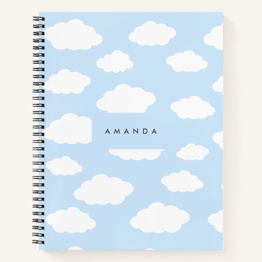 Carnet Cadeaux Monogramme Cute Girl Blue Cloud personnali (Devant)