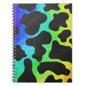 Carnet Cadeaux noir et arc-en-ciel de vache (Devant)