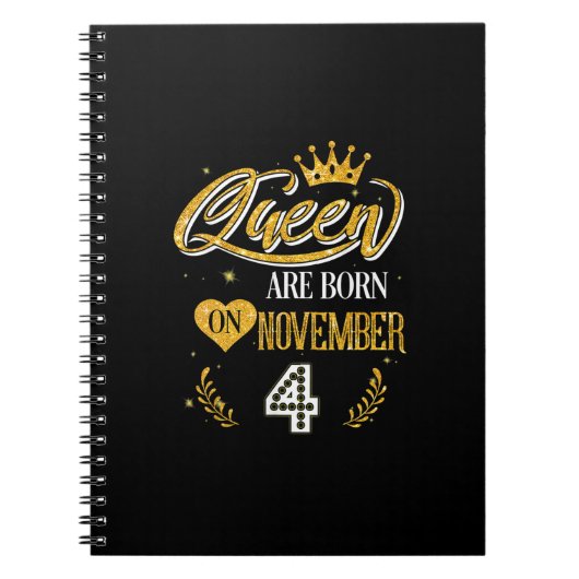 Carnet Cadeaux Queen Est Né Le 4 Novembre (Devant)