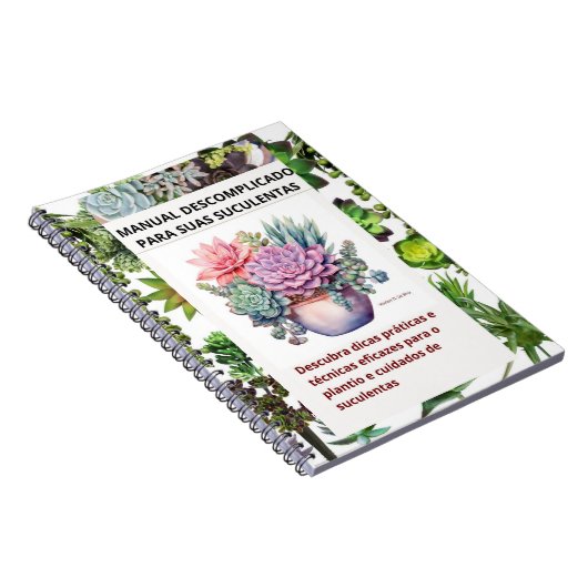 Carnet Caderno com capa de suculentas (Côté Droit)