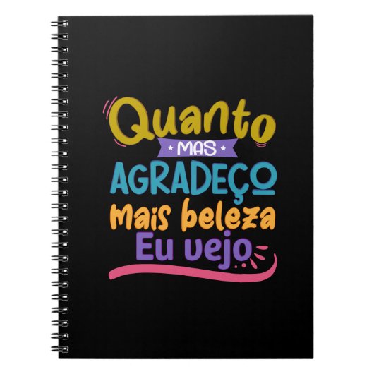 Carnet Caderno em espiral com frase em lettrage (Devant)