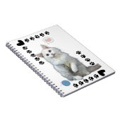 Carnet Caderno Espiral com Foto Gatinho Branco (Côté Droit)