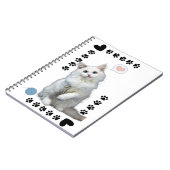 Carnet Caderno Espiral com Foto Gatinho Branco (Côté gauche)