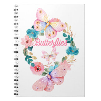 Carnet Caderno Espiral com Foto papillons