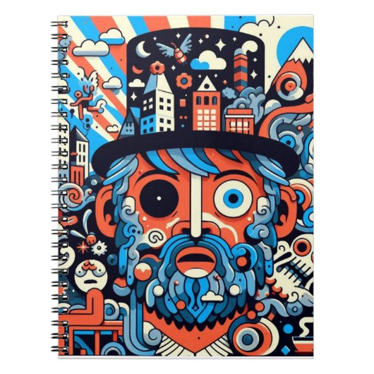 Carnet Caderno Espiral com Foto "Psychedelic #1" (Devant)