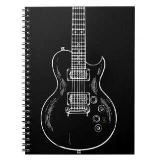 Carnet Caderno Espiral com guitarra