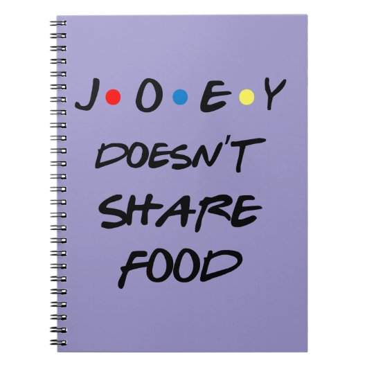 Carnet Caderno Joey Doesn't Share Food (Devant)