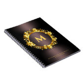 Carnet Cadre de découpe de feuille d'or Laurel | Nom Note (Côté Droit)