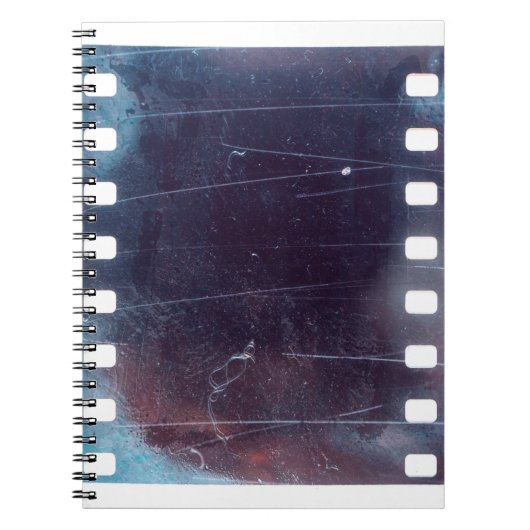 Carnet cadre de film rayé noir 35mm, texture émulsion (Devant)