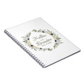 Carnet Cadre de fleurs blanches et de pêche (Côté Droit)