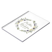 Carnet Cadre de fleurs blanches et de pêche (Côté gauche)