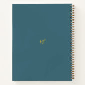 Carnet Cadre doré bleu sarcelle écriture manuscrite moder (Dos)