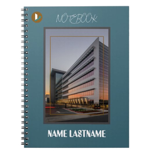 Carnet Cadre doré bleu sarcelle écriture manuscrite moder (Devant)