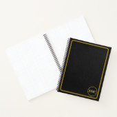 Carnet Cadre en cuir noir or (Intérieur)