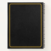 Carnet Cadre en cuir noir or (Dos)