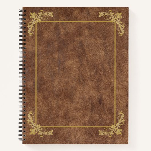 Carnet Cadre en cuir usé et or antique (Devant)