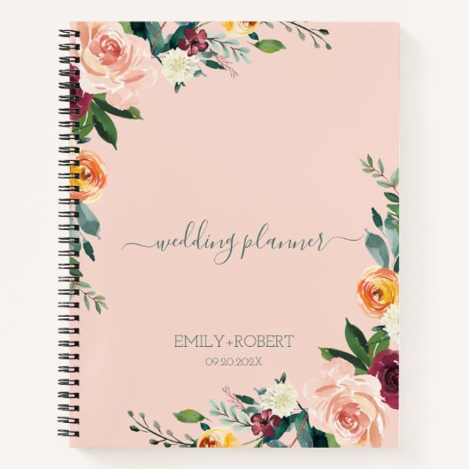 Carnet Cadre fleuri coloré (Devant)