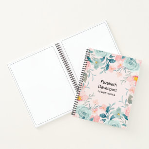 Carnet Cadre Floral rose et vert