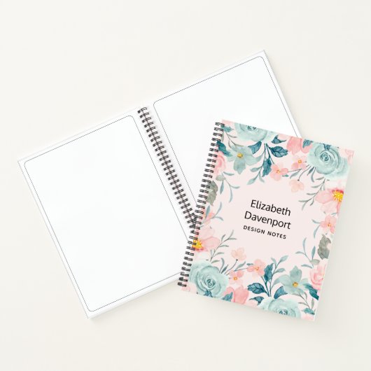 Carnet Cadre Floral rose et vert (Intérieur)