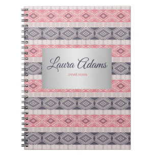Carnet Cadre géométrique d'argent de motif de style