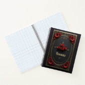 Carnet Cadre gothique avec fleurs rouges (Intérieur)