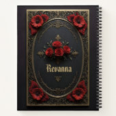 Carnet Cadre gothique avec fleurs rouges (Dos)