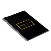 Carnet Cadre Noir Et Or Simple (Côté Droit)