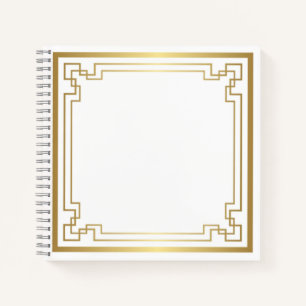 Carnet Cadre or en blanc