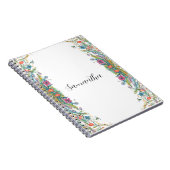 Carnet Cadre Peacocs avec fleurs d'aquarelle (Côté Droit)