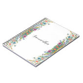Carnet Cadre Peacocs avec fleurs d'aquarelle (Côté gauche)