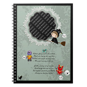 Carnet Cadre photo avec Sorcière, Monstres, Fantôme, Chat