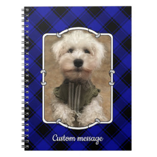 Carnet Cadre Photo Personnalisé Cute Classic Bleu & Noir 