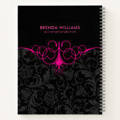 Carnet Cadre rose chaud et damier noir (Dos)