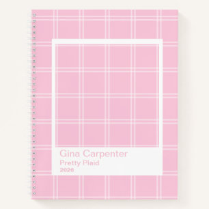 Carnet Cadre Transparent à Carreaux Roses Élégant