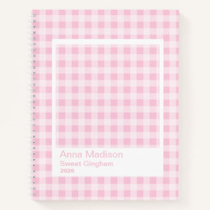 Carnet Cadre Transparent Grand Gingham Rose