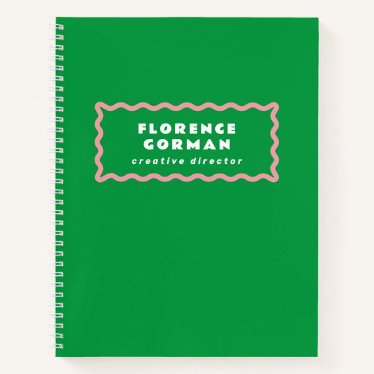 Carnet Cadre vert et rose brillant (Devant)