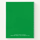 Carnet Cadre vert et rose brillant (Dos)