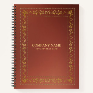 Carnet Cadre vintage or sur arrière - plan brun