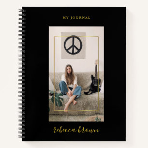 Carnet Cadres d'or Noir Personnalisé Moderne