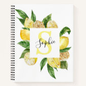 Carnet Cadres et Feuilles de citrons jaunes modernes avec (Devant)