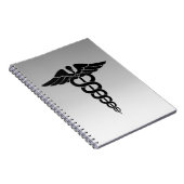 Carnet Caducée Médicale en argent (Côté Droit)