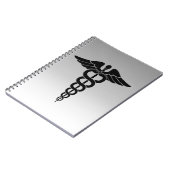 Carnet Caducée Médicale en argent (Côté gauche)