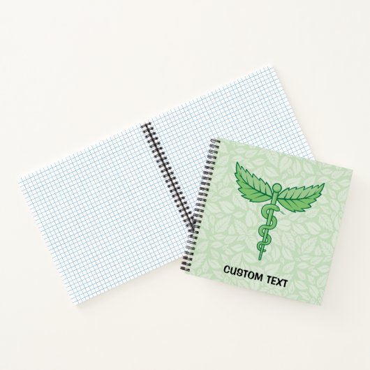 Carnet Caduceus avec arrière - plan feuille (Intérieur)