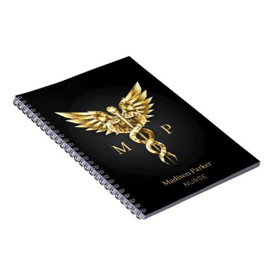 Carnet Caduceus Polygonal Or (Côté Droit)