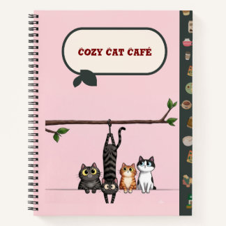 Carnet Café Cozy Cat Mignon Chats de Dessin Animé sur Bra