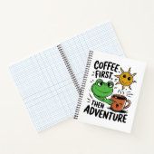 Carnet Café d'abord puis aventure – Grenouille mignonne m (Intérieur)