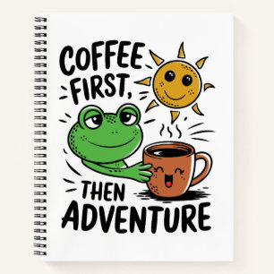 Carnet Café d'abord puis aventure – Joli matin grenouille
